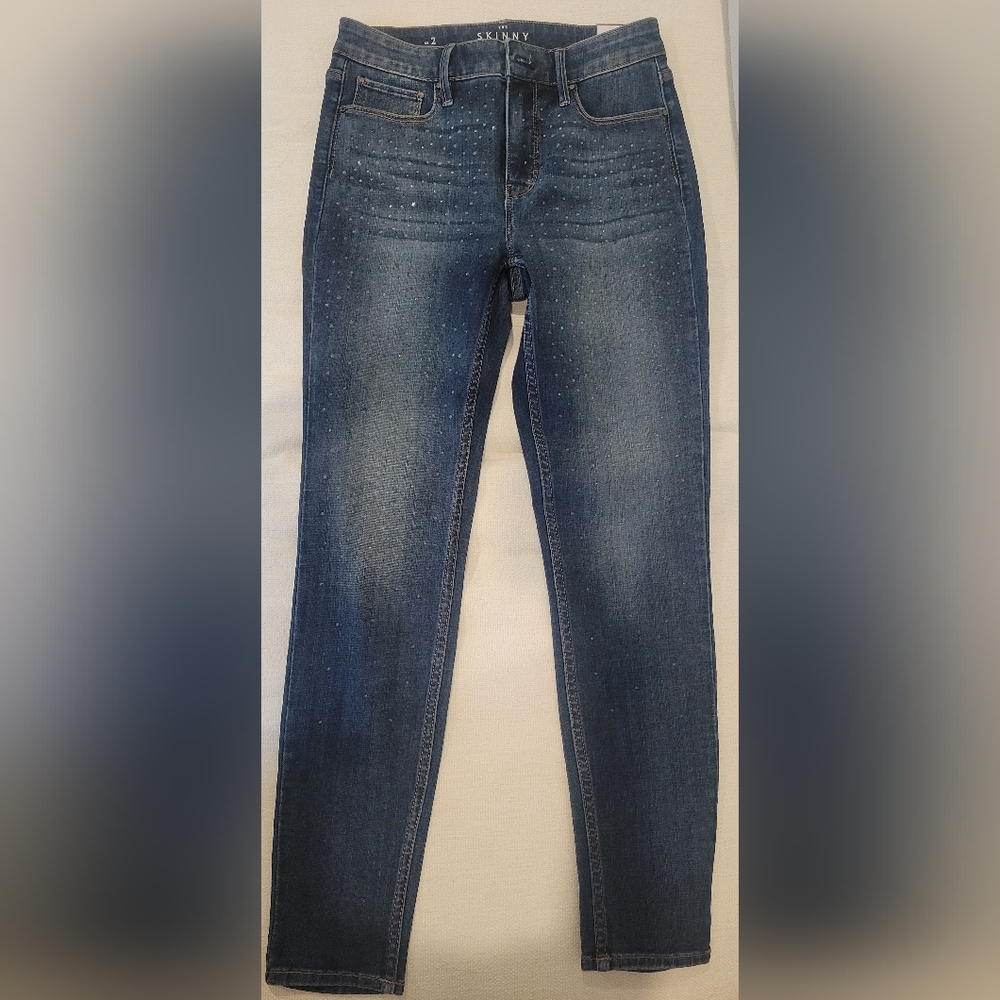 White House Black Market Sculpt Skinny Jean With Sparkles